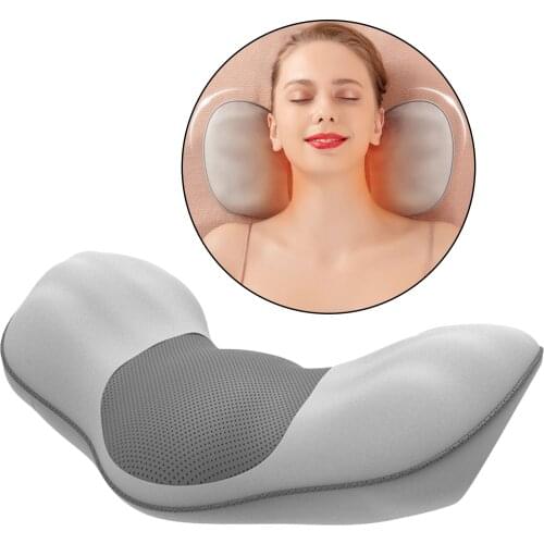 USB Rechargeable Electric Cervical Neck Massager Pillow Lumbar Back Shoulder Deep Kneading Cushion Relaxation