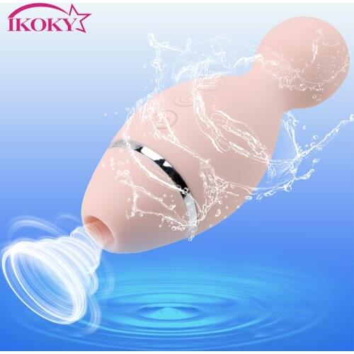IKOKY Dildo Sucking Vibrator 6 Suction Modes Sex Toys For Woman Nipples G-Spot Massage Vibrating Sucker Oral Sex Suction
