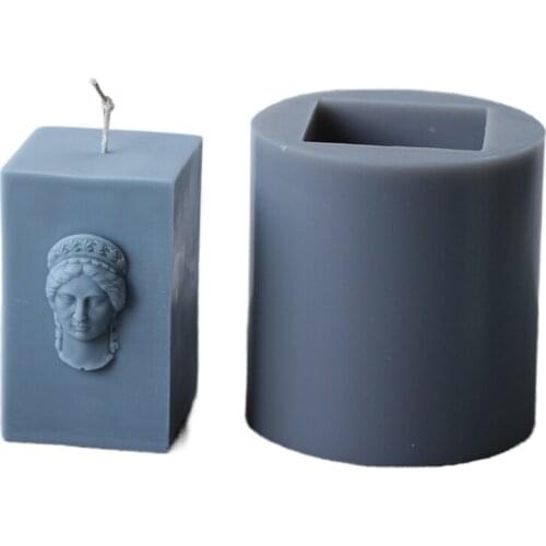 Athenian Goddess Portrait Candle Fondant Mold 3D Silicone Aromatherapy Beeswax Clay Soap Mold Head of lion DIY Material Tools