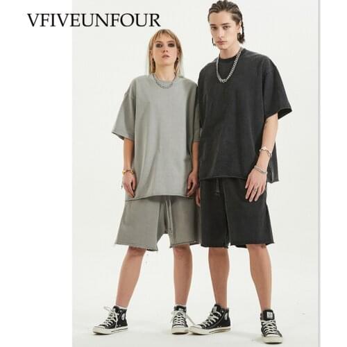 VFIVE UNFOUR T-shirts 2021 New Hip Hop Oversized Cotton Short Sleeve T-shirts Mens Tees Streetwear Regular Loose Tshirts