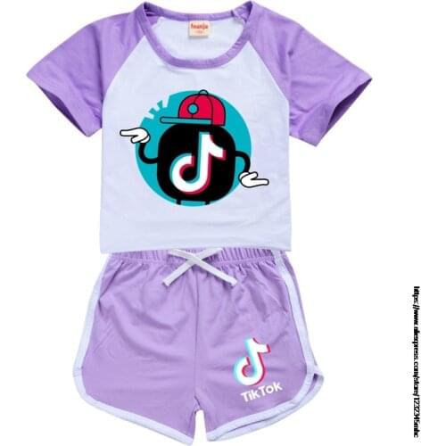 Tik Tok Summer Boy Clothes Set Fashion Short Sleeved T-Shirt and Shorts 2pcs/Set Leisure Clothing Outfits Teenagers Tracksuit