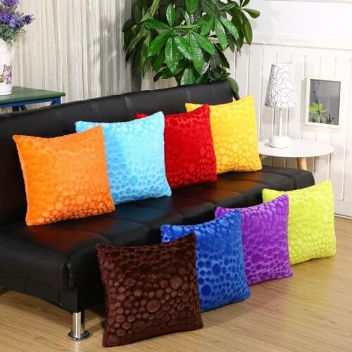 Short plush Cushion Cover Pure color Pillow Cases 45X45cm Bedroom Sofa Pillowcase Home Decor Christmas gift