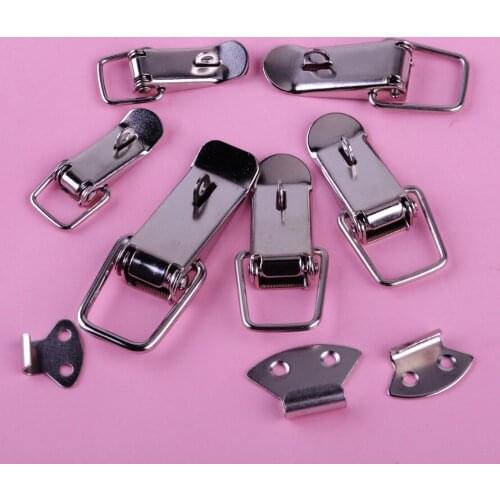 4Pcs M/L Metal Iron Spring Loaded Tone Toggle Latch Hasp Lock for Case Box Draw Chest Toolbox