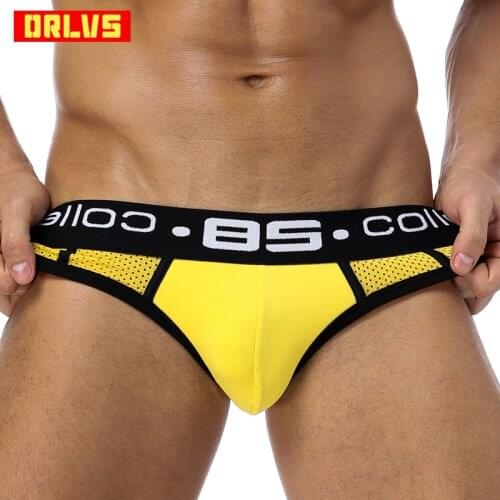 Brand Low Waist Sexy Men Underwear Briefs Gay Penis Pouch Mens Bikini Brief Underwear Man Sleepwear Cotton Underpants BS107