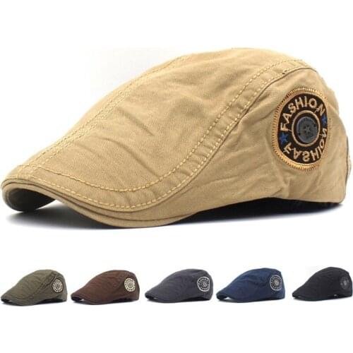 Mens Cotton Beret Embroidered Letters Fashion Outdoor Forward Cap Street Casual Sunshade Solid Color Simple Ladies Caps