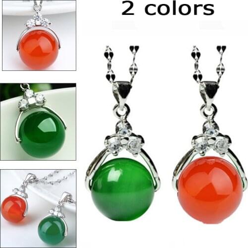 2021 New Red Agate Birthyear Transfer Bead Emerald Chalcedony Necklace Pendant Jewelry Fashion Accessories