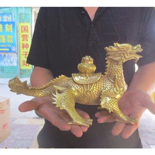 2020 office SHOP TOP efficacious Money Drawing GOOD LUCK Mascot talisman # Southeast Asia GOD Dragon FENG SHUI Brass statue