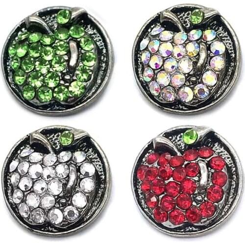 Wholesale 100 3D 18mm 20mm rhinestone metal snap button for Bracelet Necklace Jewelry For Women Fashion accessorie