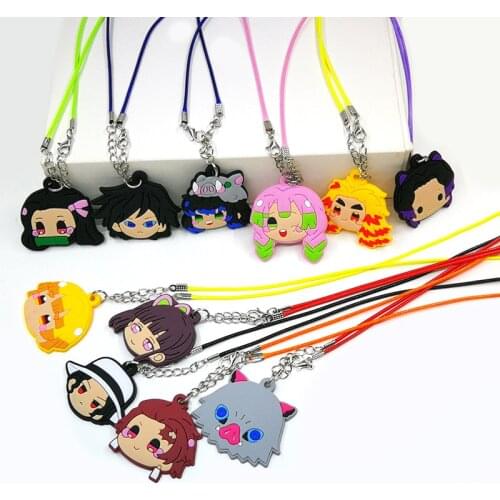 1PCS PVC Pendant Necklaces Rope Chain Action Figure Fashion Neck chain Accessories neckchain Kids Gift Party Favor jewelry