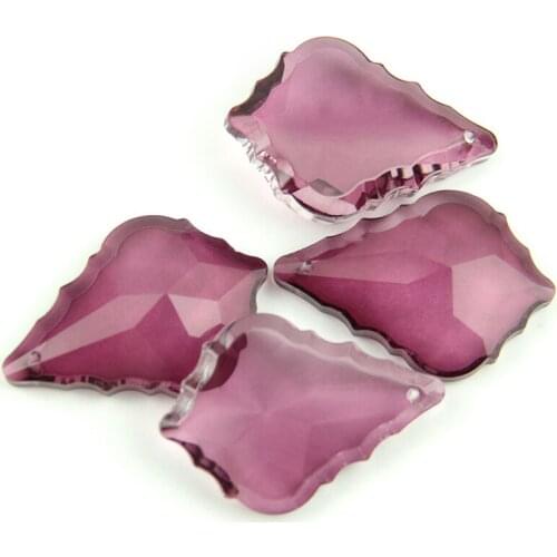 38mm/50mm/63mm/76mm Middle Purple Crystal Glass Chandelier Crystal Maple Leaf Crystal Hanging Pendant For Lamp Part