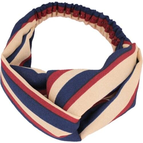 Striped Linen Twist Hairband Running Turban Adults Vintage Top Knot Headband Wholesale Korean Hair Accessories