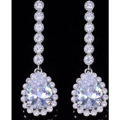 46x17mm SheCrown Jewelry Set Created PinK Tourmaline Green Peridot White CZ For Women Daily Wear Silver Earrings