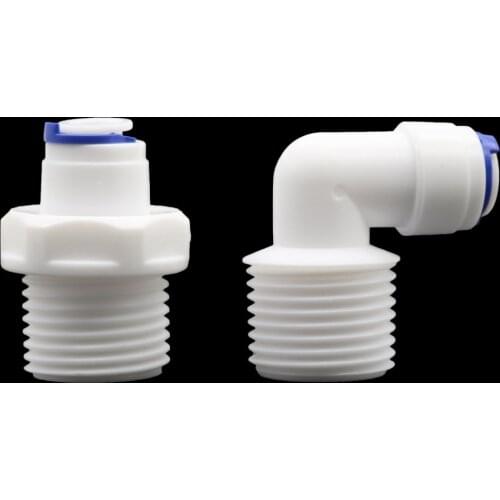 3Pcs 1/2 Inch Male Thread To 6mm Slip lock Quick-connectors Straight Elbow Irrigation Butt Pneumatic Pipe Connectors Fittings