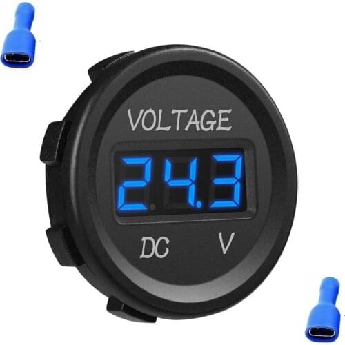 Universal DC 12V-24V Blue LED Display Voltmeter Waterproof for Boat Marine Vehicle Motorcycle Truck ATV UTV Car Camper Caravan