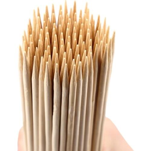 4 x100pcs/Pack BBQ Party Wooden Skewers Disposable skewers Bamboo sticks for Vegetables and Meat foods 9.85''/25cmx3mm brochette