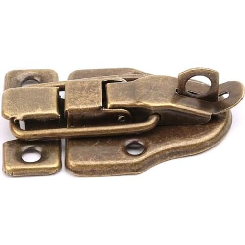 Vintage Toolbox Lock Antique Metal Buckle Suitcase Case Toggle Lock Hasp Latch Furniture Hardware