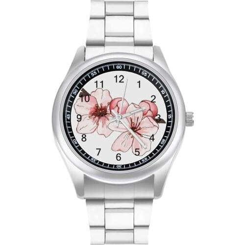 Cherry Quartz Watch Aesthetic Boys Wrist Watch Design Steel Fitness Photo Wristwatch