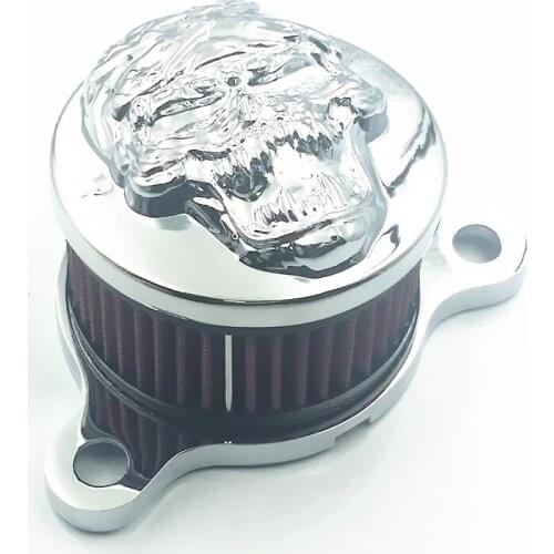 Chrome 3D Skull Air Cleaner Intake Filter For Harley Sportster XL883 XL1200