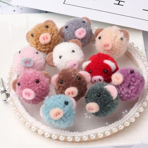 1Pcs 5Cm Korean Version of Plush Mini Doll Cute Wool Piglet DIY Wedding Party Sewing Handmade Craft Home Decoration Accessories