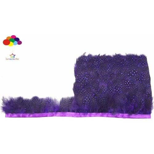 10 yards high quality pearl pheasant feather trim purple cloth sideband 4-6cm wide for skirt wedding dress party DIY crafts