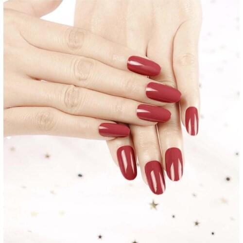 24X Girls Round Long Fake Nail Tips Full Cover Ballerina Acrylic False Nails