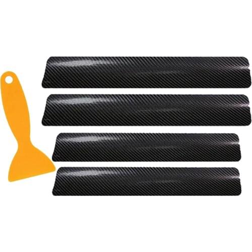 4Packs 3D Car Door Sill Sticker Scuff Plate Strip Universal Vehicle RV Parts