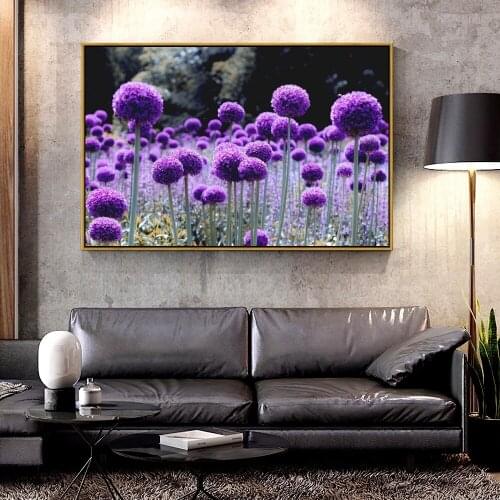 Artcozy Oil Canvas Painting allium_bloom_purple For Home Decoration Wall Art