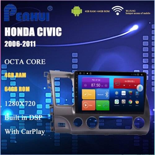Android Car DVD For Honda Civic ( 2006-2011) Car Radio Multimedia Video Player Navigation GPS Android 10.0 double din 5.0