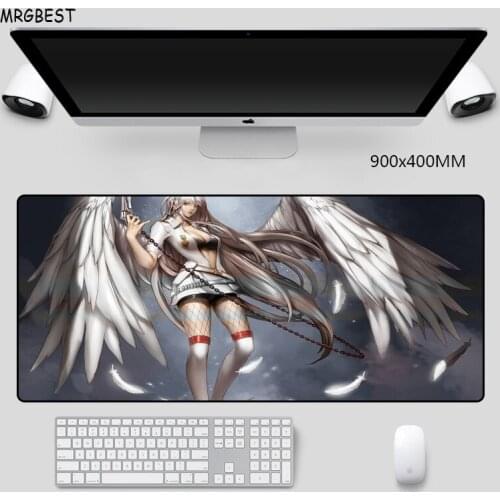 MRGBES Large Size Mouse Pad Sexy Anime Girl Laptop PC Computer Mats with Locked Edge Mouse-Pad Precision Seaming for Gamer