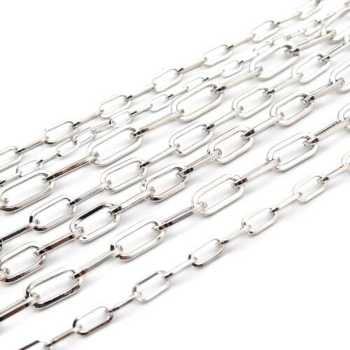 DoreenBeads Fashion Lobster Clasp Link Cable Chain Bracelets Oval Silver Color 4mm/5mm/6mm/7mm Women Men Party Jewelry,1Piece