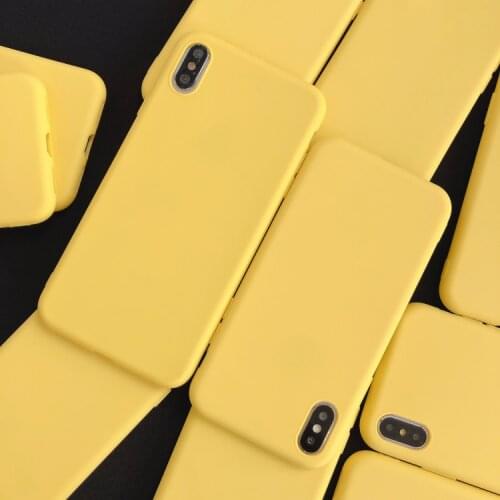 Ultra thin Phone Case For iphone XS Max XR X 8 7 6S 6 Plus SE 2020 11 12 pro max Silicone Cases Yellow Color Soft TPU Back Cover