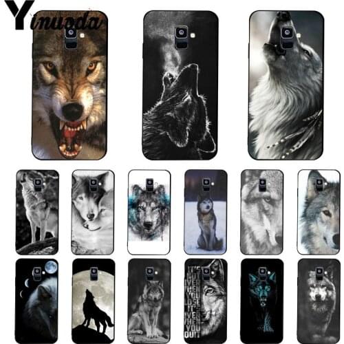 Yinuoda angry Animal wolf Face Phone Case For Samsung Galaxy A7 A50 A70 A40 A20 A30 A8 A6 A8 Plus A9 2018