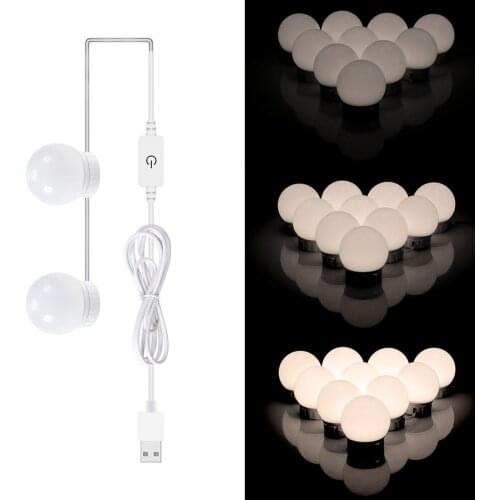 CSHOU170 Led Makeup Mirror Lamp Bulbs Decoration 6 10 14Bulbs Kit Bulb Hollywood Vanity Lights Touch Control for Dressing Table