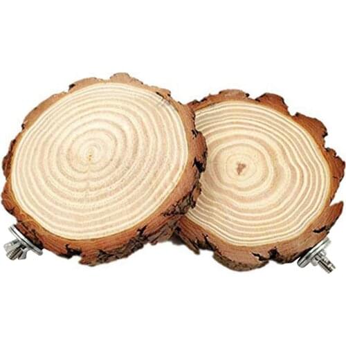 Natural Wooden Bird Platform Bite Resistant Pine Wood Standing Board Parrot Stand Chewing Toy For Bird Cage Bird Supplies