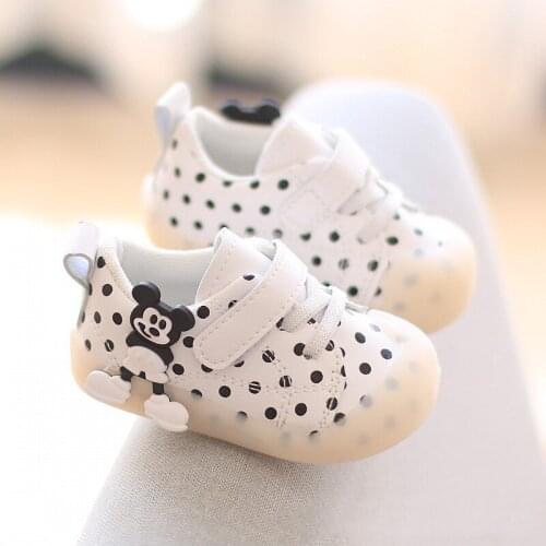 Disney childrens cartoon Minnie Mickey non-slip soft bottom thick warm cotton shoes baby boys girls sports shoes casual shoes