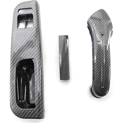 Car Driver Door Window Switch Cover Panel Bezel Passenger Door Pull Handle for VW GOLF MK4 2-Door LHD Carbon Fiber Texture