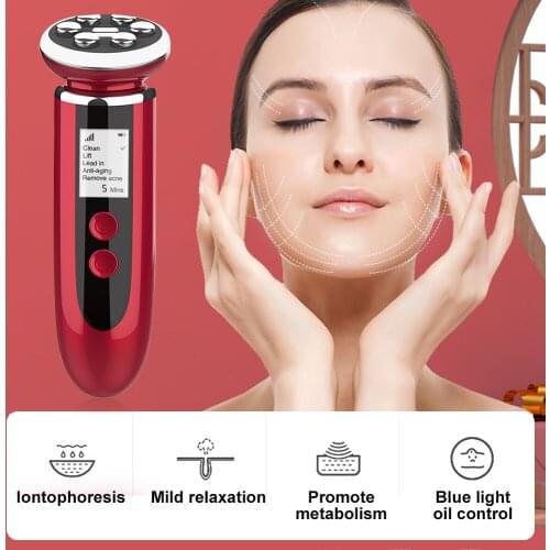 Face Massager electric 5 in 1 Electric LED Photon Skin Device Lifting Tightening Wrinkle Removal Eye Care