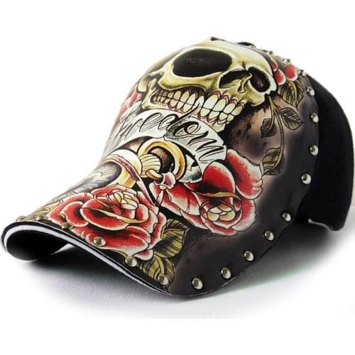 Illustration Skull Tattoo Pattern Rivet Baseball Cap Spring Summer Popular Fashion New Original Hat Hip Hop Snapback Caps A26