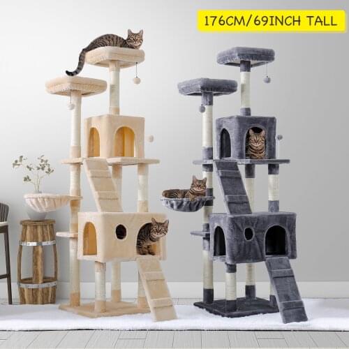 Cat Toy Scratching Cats Tree Tower Condo Pets Scratching Post House Hammock Pets Playing Climbing Post Cats Tree Tower