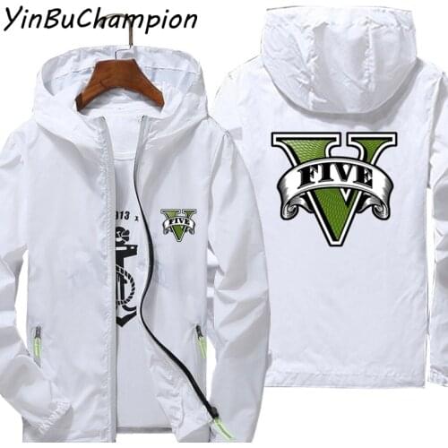 Mens Women Grand Theft Auto Game GTA Bomber Hooded Jacket Casual Thin Windbreaker Sunscreen Skin Jacket Male Outwear 7XL 6XL