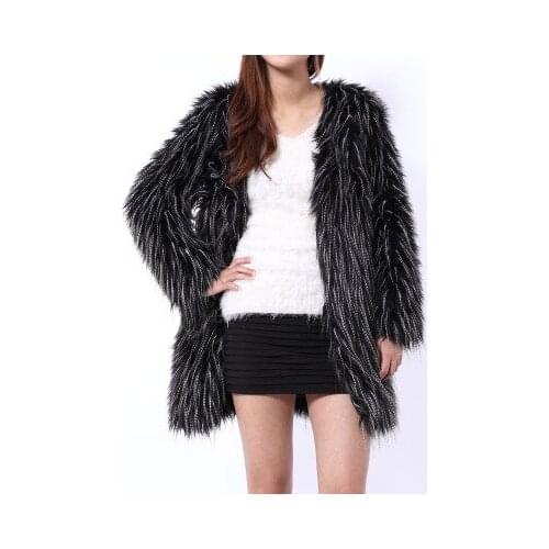 Top brand Luxury Women Fashion Faux Fur Coat high quality