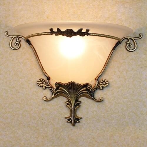 European style Copper LED Wall Lamp Corridor Aisle Bedroom Wall Lamps