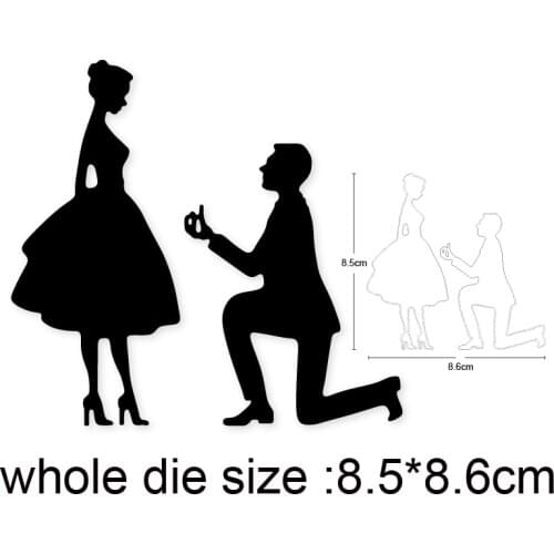 Engagement wedding couple Metal Cutting Dies Christmas Stencils For DIY Embossing Scrapbook Album Paper Card Decoration Craft