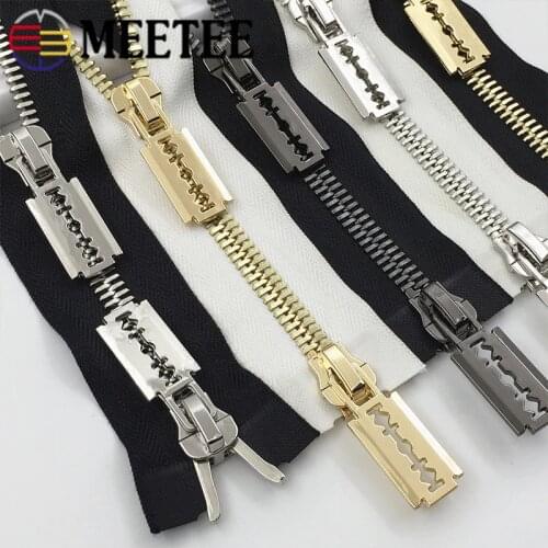 Meetee 1pc 85/100/120cm 10# Metal Zipper Double Open Two-way Large Zippers for Down Jacket Coat Sewing Zips DIY Repair Kits Zip