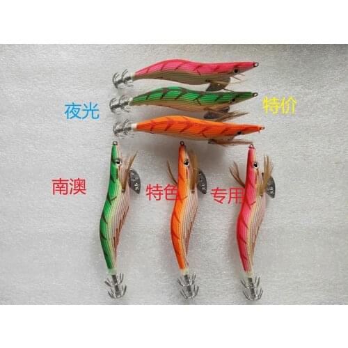 MR OCTOPUS15pcs squid jig,squid hook,fishing lure ,glow in dark,3.5# 13.5cm ,21g, wood shrimp.fishing accessory,fishingtackle