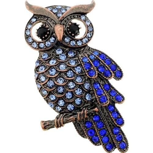 Blue Crystal Bird Owl Brooch Pin Animal Eagle Brooches Brooch For Men