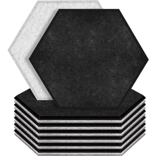 12 Pack Hexagon Acoustic Panels Beveled Edge Sound Proof Foam Panels,Sound Proofing Padding for Wall,Acoustic Treatment