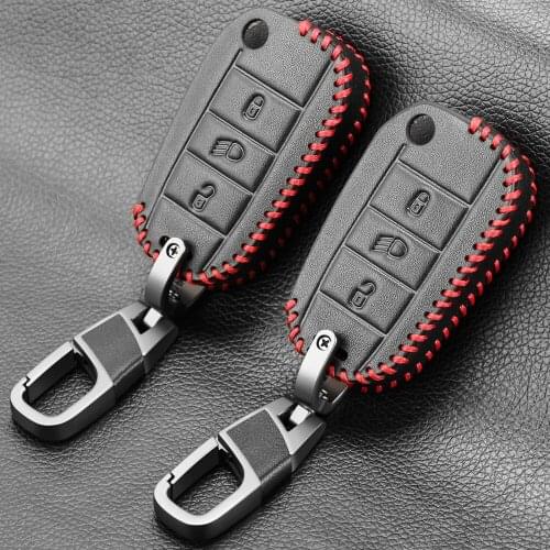 New Leather Flip Car Key Case Full Cover Shell For Citroen CACTUS C4L Peugeot 508 301 2008 3008 408 C5 C3 Auto Key Protection