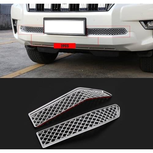 Front Lower Grille Exterior Accessories 2018 For Toyota Land Cruiser Prado 150 LC150 FJ150 ABS Chrome Car Insect Screening Mesh