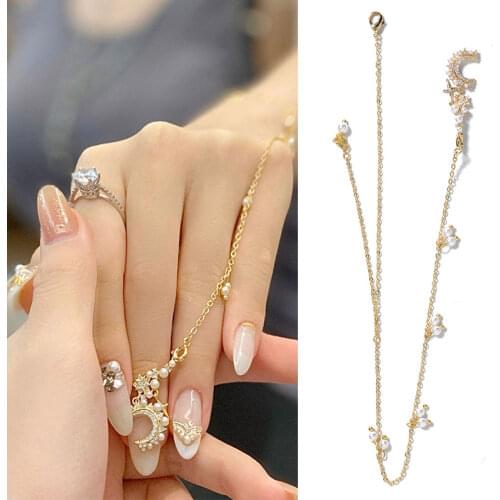 1 pieces crystal water drop dangle chain charms nail jewelry decorations 1 type luxury zircon crystal rhinestone for nails